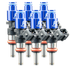 FIC 1200cc six cylinder fuel injectors with 53mm body 11mm top 15mm bottom O-rings part 1200-53-11-15-6