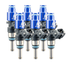 FIC 1200cc six cylinder fuel injectors with 53mm body 11mm top 11mm bottom O-rings part 1200-53-11-11-6