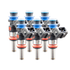 FIC 1200cc SHORT six cylinder fuel injectors with 38mm body 11mm top 15mm bottom O-rings part 1200-38-11-15-6