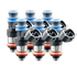 Fuel Injector Clinic 2150-38-11-15-6 2150cc SHORT six cylinder fuel injector set with 38mm height and 11mm x 15mm O-ring configuration