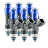 FIC 650cc custom fuel injectors for six cylinder engines with 64mm body and 14mm top 11mm bottom O-ring configuration Product Code 0650-64-14-11-6