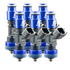 FIC 445cc custom fuel injectors for six cylinder engines with 64mm body and 14mm top 21mm bottom O-ring configuration Product Code 0445-64-14-21-6