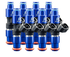 Fuel Injector Clinic 1200cc eight cylinder injector kit 1200-64-11-15-8 featuring Data Match Technology, flow matched injectors, and solder-in pigtails