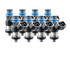 Fuel Injector Clinic 1200-38-11-16-8 1200cc SHORT fuel injector set for eight cylinder engines with 38mm height and 11mm top by 16mm bottom O-rings