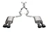 Corsa 3" Catback Exhaust - Xtreme Valved - Dual Rear Exit - 5" Twin Slash Black PVD Tips (2020 - 2022 Shelby GT500) 21291BLK