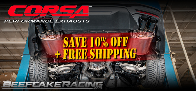 Save 10% Off all Corsa Performance Exhaust Systems now at Beefcake Racing.