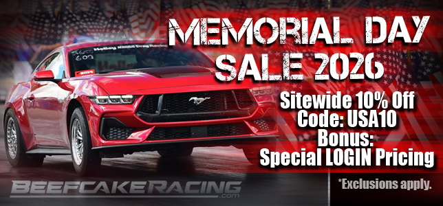 Shop the Memorial Day Sale  now at Beefcake Racing for the best prices on Mustang and F-150 performance parts.