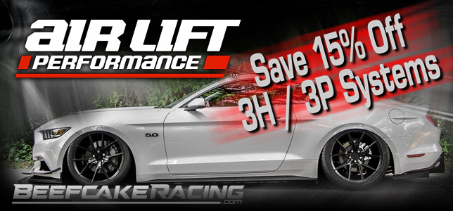 Save 15% Off all Airlift 3H 3P Performance Air Systems now at Beefcake Racing