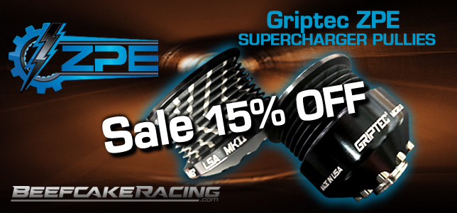 Black Friday Sale 15% Off Griptec Supercharger Pullies at Beefcake Racing