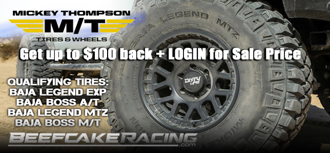 Save on Mickey Thompson Baja Tires now at Beefcake Racing.