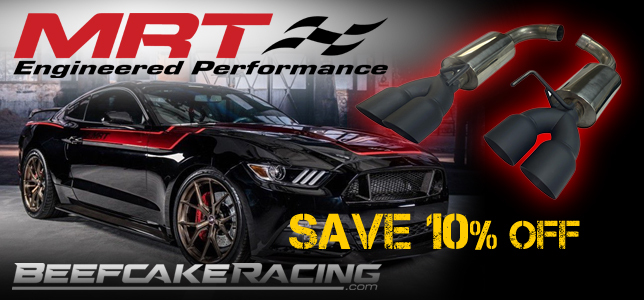 Save 10% Off MRT Exhaust for Mustang GT and more at Beefcake Racing.
