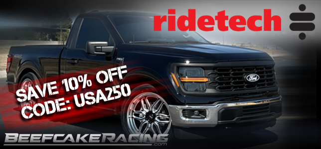 Ridetech Suspension 4th of July Sale at Beefcake Racing.