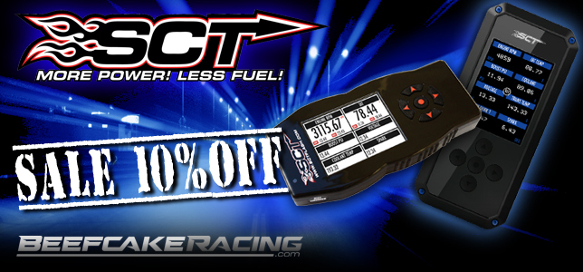 Save 10% Off now on all SCT Tuning and programmers at Beefcake Racing.