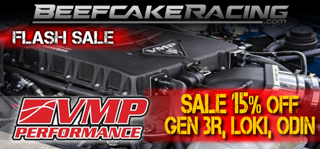 Save 15% Off VMP Superchargers for Mustang and F-150 trucks. Includes GEN3R, Loki and Odin kits now at Beefcake Racing