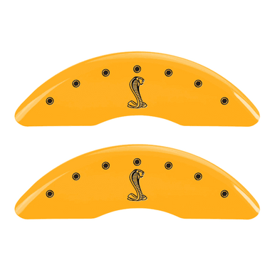 MGP Caliper Covers Tiffany Snake Logo Yellow Finish Black Characters (15-17 Mustang GT) 10200SSNKYL