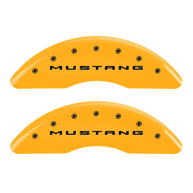 MGP Caliper Covers Mustang & GT 2015 Logo Yellow Finish Black Characters (15-17 Mustang GT) 10200S2MGYL