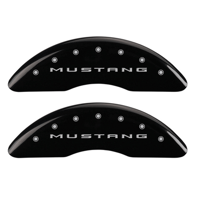 MGP Caliper Covers Mustang & GT 2015 Logo Black Finish Silver Characters (15-17 Mustang GT) 10200S2MGBK
