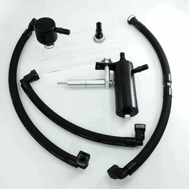 UPR Products Single Valve Plug N Play Catch Can Black (2015-2023 Mustang w/Hellion Top Mount TC) 5030-144-1-CSS
