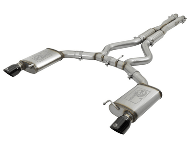 aFe 3″ Catback Exhaust Mach Force XP Black Tips Sport (15-18 Mustang GT/V6) 49-33087-B
