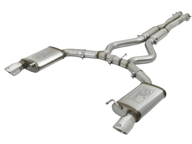 aFe 3″ Catback Exhaust Mach Force XP Polished Tips Sport (15-18 Mustang GT/V6) 49-33087-P