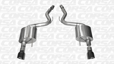Corsa Exhaust Sport Axle Back Black Tips (2015-2017 Mustang GT / 2024 Mustang GT) 14326BLK