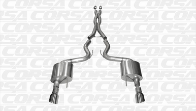 Corsa Sport Cat-Back Exhaust 2.75″ Polished (2015-2017 Mustang GT / 2024 Mustang GT Convertible) 14341