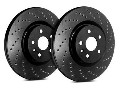 SP Performance Cross Drilled 380mm Dia. Vented Rotor w/Black Zinc Plating (2015-2023 Mustang GT Perf Pack) – C54-1116-BP