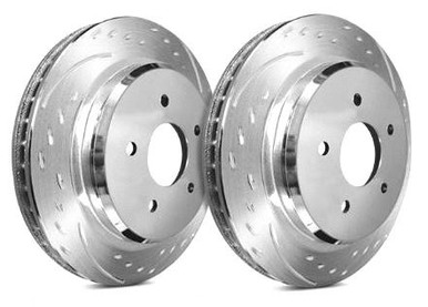 SP Performance Diamond Slot 320mm Dia. Vented Rotor w/Silver Zinc Plating (2015-2023 Mustang Ecoboost Non Perf Pack) – D54-1112-P