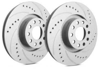 SP Performance Drilled And Slotted 380mm Dia. Vented Rotor w/Gray ZRC Coating (2015-2023 Mustang GT Perf Pack) – F54-1116