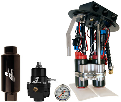 Aeromotive Kit 18039(Dual 340lph) 15633(Gauge) 13303(Regulator) 12341(Filter) (11-17 Mustang) 17354