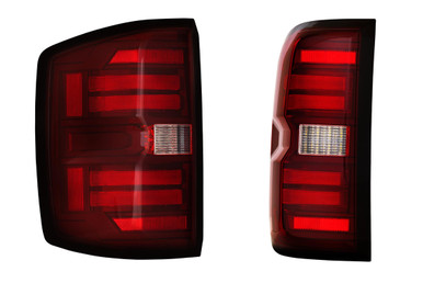 Spec-D Tuning Smoke LED Tail Lights For 2014-2018 Chevy Silverado 1500 2500HD 3500HD - Chrome Housing Pair