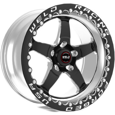 Weld 17×10 S71 Beadlock Black Center Rear Wheel (2015-2023 Mustang GT w/Brembo / 2024 Mustang Non PP & Darkhorse) 71LB7100A80F