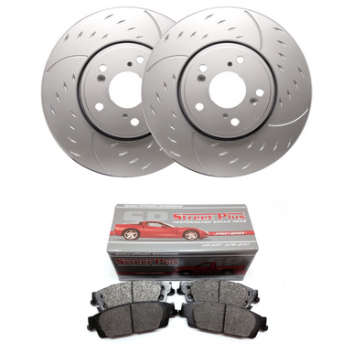 SP Performance 2015-2017 F-150 Rear Slotted Brake Rotors with Zinc Coating