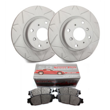SP Performance Peak Series Slotted Rotors w/ Gray ZRC and Metallic Pads – Front Pair (15-20 GT w/ Brembo Package) V54-1116MD1792