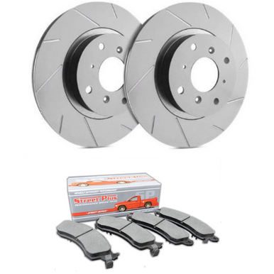 SP Performance Slotted Rotors w/ Gray ZRC and Ceramic Pads – Rear Pair (15-20 EcoBoost w/out Perf. Pkg) T54-1111CD1793