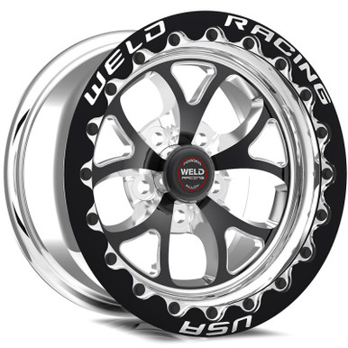 Weld 15×10 S76 Beadlock Black Center Rear Wheel (2005-2023 Mustang / 2006-2012 Mustang Shelby GT500) 76MB-510A75F