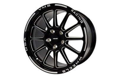 VMS 17×10 Rear Street Drag Race Black Hawk Wheel (2005-2023 Mustang / 2024 Mustang Non PP & Darkhorse) VWBH013