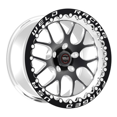 Weld 17×10 S77 Rear Wheel Single Beadlock Black Center (2015-2023 Mustang / 2024 Mustang Non PP & Darkhorse) 77LB7100A80F