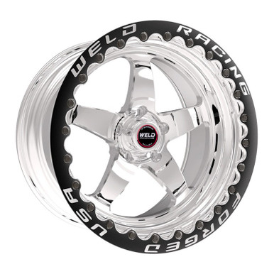 Weld 17×10 S71 Rear Wheel Single Beadlock Polished Center (2015-2023 Mustang / 2024 Mustang Non PP & Darkhorse) 71LP7100A80F