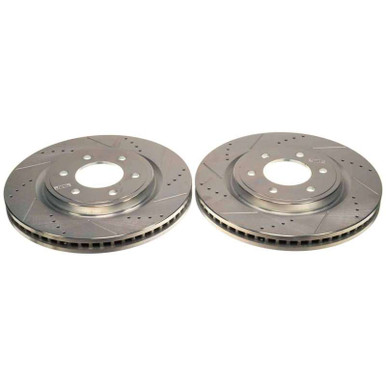 psbAR8753XPR Power Stop 00-02 Dodge Ram 2500 Rear Evolution Drilled & Slotted Rotors - Pair JP店 Power Stop Rear Evolution Drilled \u0026 Slotted Rotors Fits 00-02