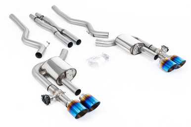 Milltek Active Valve Catback w/ X-Pipe Cerakote Burnt Titanium Tips (2015-2023 Mustang GT / 2024 Dark Horse) SSXFD419