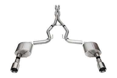 Corsa 3.0″ Dual Rear Exit Xtreme Cat-Back Exhaust System with 4.5″ Straight Cut Tips (2024 Mustang GT Coupe Non Active) 21251