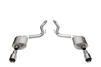 Corsa 3.0″ Dual Rear Exit Touring Axle-Back Exhaust System with 4.5″ Straight Cut Tips (2024 Mustang GT Coupe Non Active) 21257