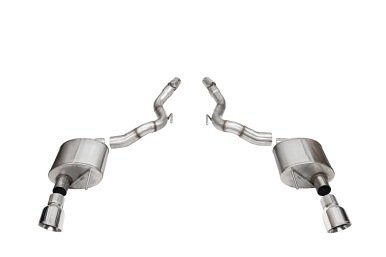 Corsa 3.0″ Dual Rear Exit Sport Axle-Back Exhaust System with 4.5″ Pro Series Slash Tips (2024 Mustang GT Convertible Non Active) 21272