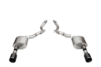 Corsa 3.0″ Dual Rear Exit Sport Axle-Back Exhaust System with 4.5″ Black PVD Straight Cut Tips (2024 Mustang GT Convertible Non Active) 21273BLK