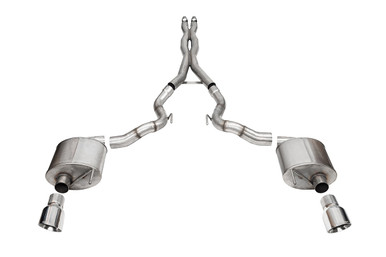 Corsa 3.0″ Dual Rear Exit Xtreme Cat-Back Exhaust System with 4.5″ Pro Series Tips (2024 Mustang GT Convertible Non Active) 21274
