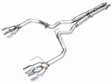 AWE Track Edition Catback Exhaust Quad Silver Tips (2024-2025 Dark Horse S650) 3020-42375