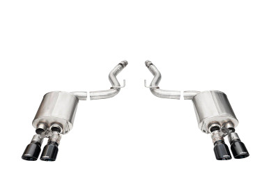 Corsa 3.0″ Sport Valved Axle Back Exhaust w/ Quad 4″ Black PVD Slash Tips (2024 Mustang) 21261BLK