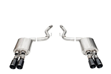 Corsa 3.0″ Sport Valved Axle Back Exhaust w/ Quad 4″ Black PVD Straight Tips (2024 Mustang) 21262BLK