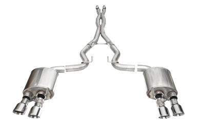 Corsa Extreme Valved 3″ Cat Back Exhaust Polished 4.5″ Slash Tips (2024 Mustang Dark Horse Coupe) 21265